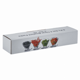 8 Piece Set, 4 Clear Bowls/4 Forks, 2 3/4"H