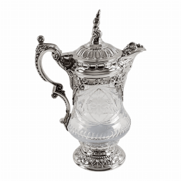 The Master Jug- Cut Crystal Silver Plate 13.5"h