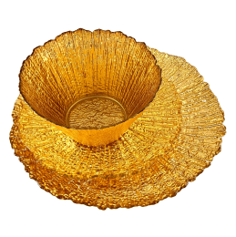 CORAL Gilded Glass Dinnerware Set