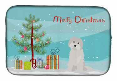 Maltese #2 Christmas Tree Dish Drying Mat