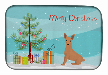Miniature Pinscher Christmas Tree Dish Drying Mat