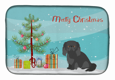 Pekingese Christmas Tree Dish Drying Mat