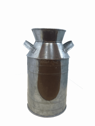 Countryside Galvanized Metal Milk Can Shape Pitcher, Gray