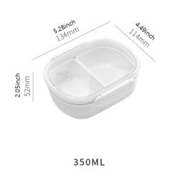 Microwaveable Lunch Box Divided Fruit Box Pupils Portable Lunch Box Fresh-keeping Box - 350ml