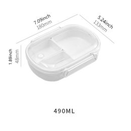 Microwaveable Lunch Box Divided Fruit Box Pupils Portable Lunch Box Fresh-keeping Box - 490ml