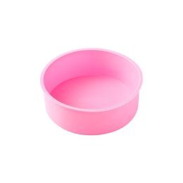 Silicone Cake Mold Baking Bakeware Pan Round 10 Inch and 6 Inch BPA-Free Round Cake Pan Non-Stick - pink - 6inch