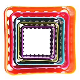 1 Set Cookies Cutter Frame Cake Mould DIY Star Tree Round Heart Flower Mold - Z5 - Square