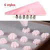 Silicone Cake Mold Baking Bakeware Pan Round 10 Inch and 6 Inch BPA-Free Round Cake Pan Non-Stick - Cream kits - PK6