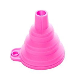 1pc Portable Silicone Foldable Funnel Collapsible Mini Hopper Gadget - Pink - 7.5*7.5cm
