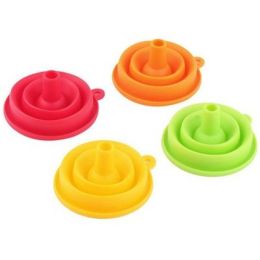 1 Pc Silicone Gel Foldable Collapsible Style Funnel Hopper Kitchen Cooking Tools - Multicolor - one size