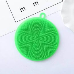 Insulated Decontamination Silicone Kitchen Dishwashing Brush - Green