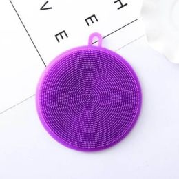 Insulated Decontamination Silicone Kitchen Dishwashing Brush - Purple