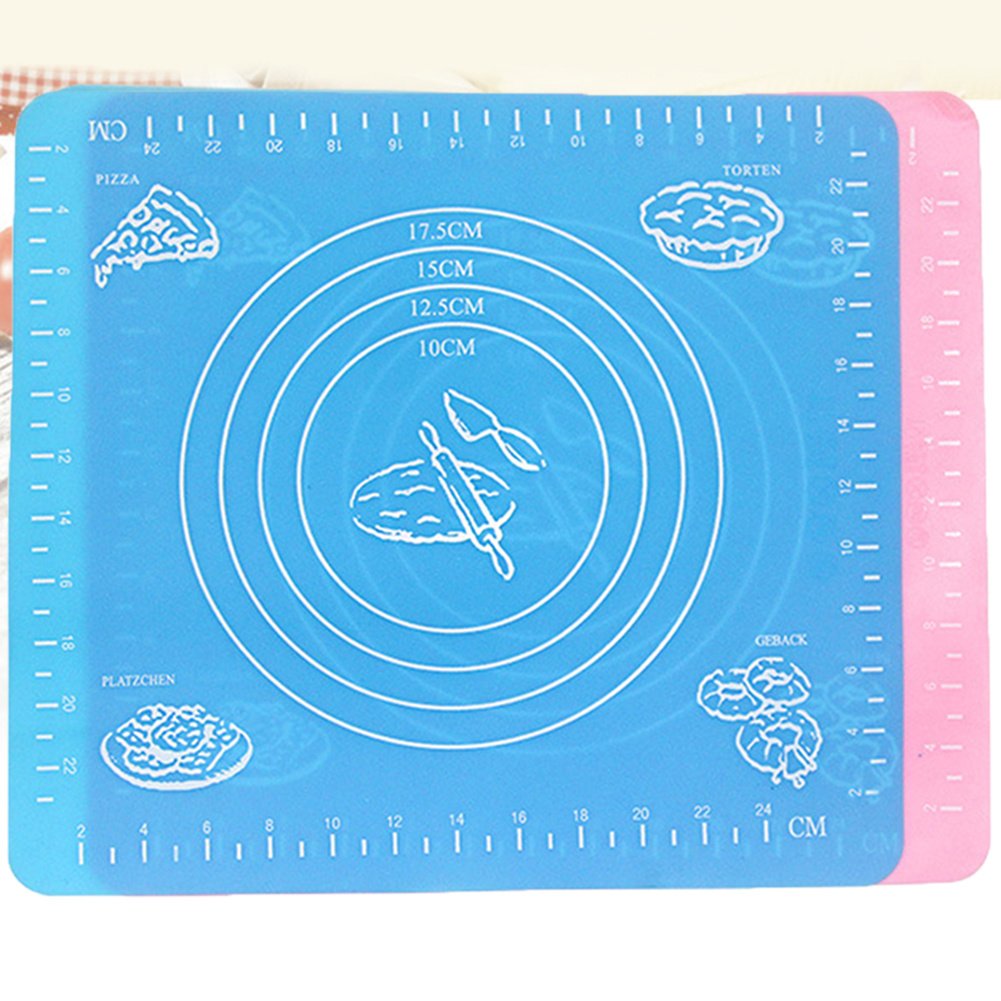 Silicone Non-stick Scale Rolling Dough Mat Liner Baking Fondant Pad Cooking Tool - Pink Silicone Non-stick Scale Rolling Dough Mat Liner Baking Fondant Pad Cooking Tool - Pink