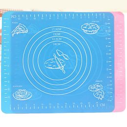 Silicone Non-stick Scale Rolling Dough Mat Liner Baking Fondant Pad Cooking Tool - Blue