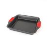 Square Baking Pan with Silicone Handles for Oven - black