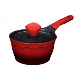 Amercook Alfita non-stick milk pan Maifan stone non-stick pan with lid A18RD healthy non-stick Chinese red 18cm - Red