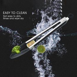 Premium Silicone Kitchen Tongs BPA Free Non-Stick BBQ Cooking Grilling Locking Food Tongs XH - 9 Inch