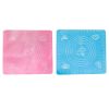 Silicone Non-stick Scale Rolling Dough Mat Liner Baking Fondant Pad Cooking Tool - Blue