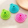 1pc Portable Silicone Foldable Funnel Collapsible Mini Hopper Gadget - Green - 7.5*7.5cm