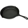 XL BBQ Grill Fry Pan Cast Iron 12" Round - 50124