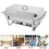 9L-1*2 Single Basin Two Set Stainless Steel Rectangular Buffet Stove - as pictures