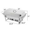 9L-1*2 Single Basin Two Set Stainless Steel Rectangular Buffet Stove - as pictures