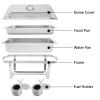 9L-1*2 Single Basin Two Set Stainless Steel Rectangular Buffet Stove - as pictures