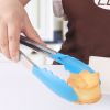 Silicone Cooking Salad Stainless Steel Handle Serving BBQ Tongs Kitchen Utensil - BBQ Tongs