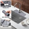 Faucet Sink Splash Guard Kitchen Silicone Faucet Handle Drip Catcher Tray - Black