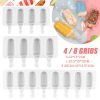 4/8 Cavities Silicone Popsicle Molds Maker With Wooden Sticks for DIY Ice Pop - 4 Grid L(25*14*2cm)