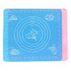 Silicone Non-stick Scale Rolling Dough Mat Liner Baking Fondant Pad Cooking Tool - Blue