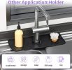 Faucet Sink Splash Guard Kitchen Silicone Faucet Handle Drip Catcher Tray - Black