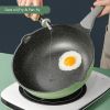 COOKER KING Bamboo Bluestone Series Household Non-stick Wok Pan Healthy, Less Oil and Smoke,30CM(11.8inch) - Green