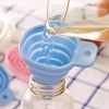 Mini Foldable Funnel Silicone Collapsible Funnel Folding Portable Funnels Be Hung Household Liquid - Blue