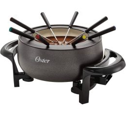 Oster Titanium Infused DuraCeramic 3 Quart Fondue Pot in Grey